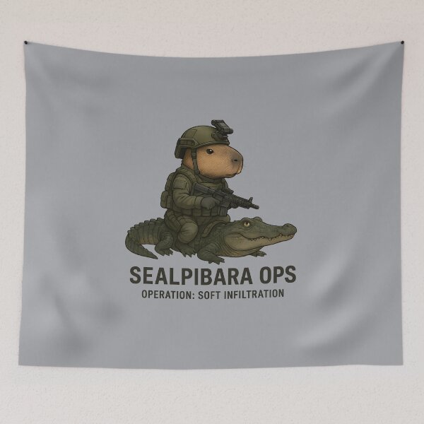 Item preview, SEALpibara Commando – Funny Capybara Special Forces Art designed and sold by MysticArtisan.