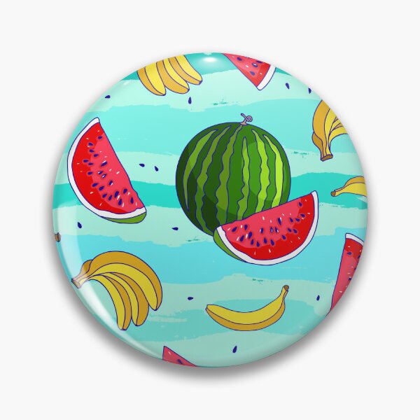 Artikelvorschau, Wassermelonen- und Bananen-Sommermuster – Buntes tropisches Fruchtdesign entworfen und verkauft von Sepinik.