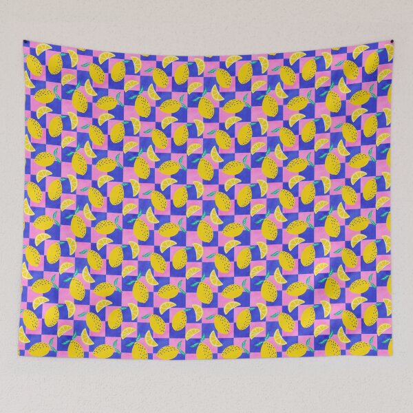 Item preview, Zesty Lemons on Checkerboard  designed and sold by Itouchedabee.