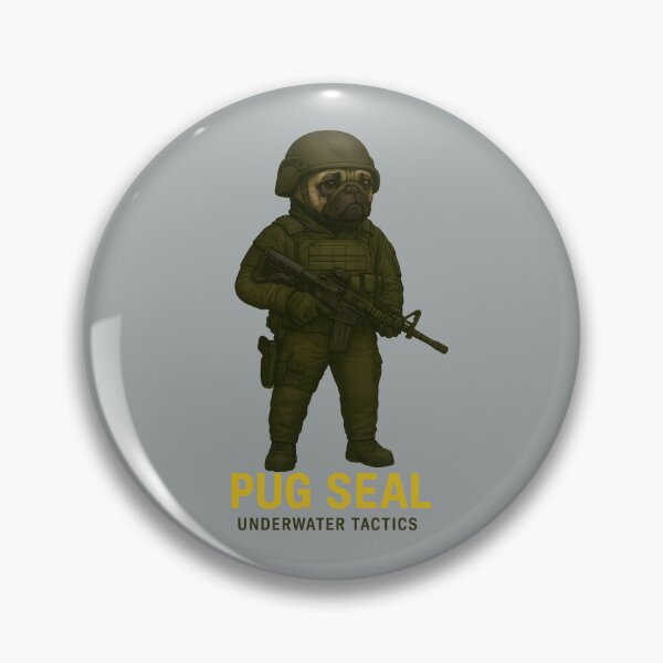 Item preview, Tactical Pug SEAL – Funny Special Forces Dog Art designed and sold by MysticArtisan.