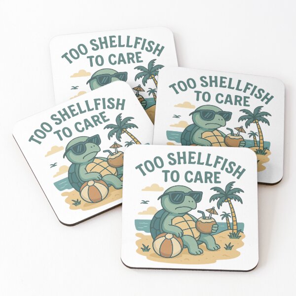 Item preview, Too Shellfish to Care — Cool Turtle Beach Cartoon Design designed and sold by fusiondesignsstudio.