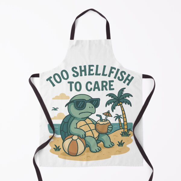 Item preview, Too Shellfish to Care — Cool Turtle Beach Cartoon Design designed and sold by fusiondesignsstudio.