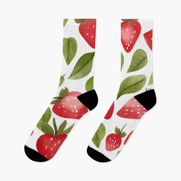 Item preview, Watercolor Strawberry Pattern – Sweet Summer Fruit on Black designed and sold by Gioia-JJ.