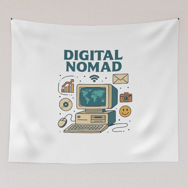 Item preview, "Digital Nomad – Retro Tech-Inspired Lifestyle Design" designed and sold by Cute-Jory-Store.