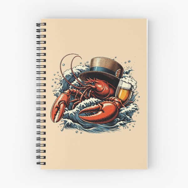 Item preview, Funny lobster with beer in ocean wave cartoon style designed and sold by DopeVibeStuff.