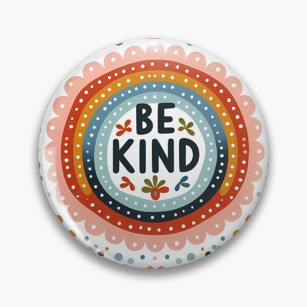 Item preview, Scandinavian Folk Art Cute 'Be Kind' with Flowers by heidiannemorris © designed and sold by FOLK ART FUSION.
