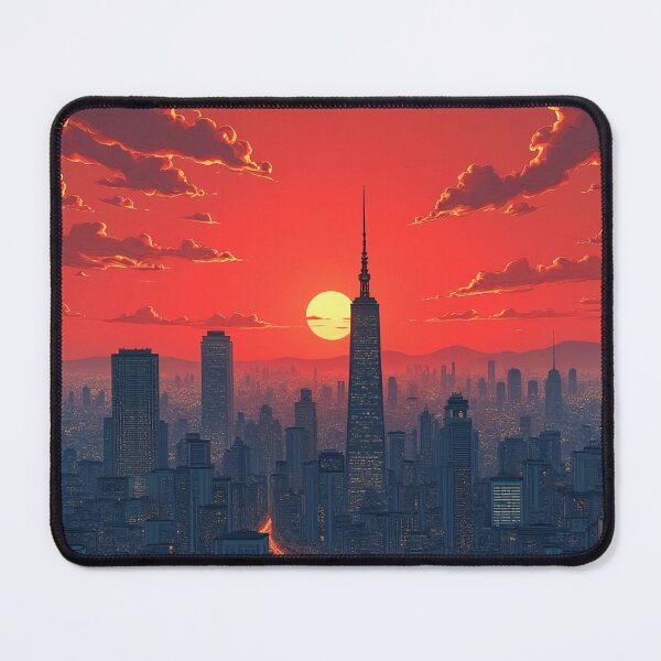 Item preview, Sunset Over Megacity - Futuristic Lofi Dream designed and sold by DreamCraze.