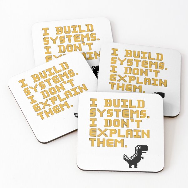 Item preview, "I Build Systems, I Don’t Explain Them" – Funny Retro Pixel T-Rex System Engineer designed and sold by ElixirCraft.