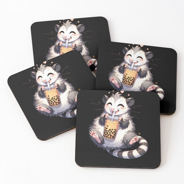 Item preview, Cute Kawaii Opossum Drink Bubble Tea Milk Tea Lover designed and sold by Kimberley King Art  King Art.