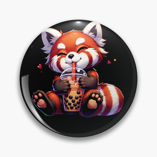 Item preview, Cute Kawaii Red Panda Drink Bubble Tea Milk Tea Lover designed and sold by Kimberley King Art  King Art.