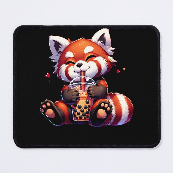 Item preview, Cute Kawaii Red Panda Drink Bubble Tea Milk Tea Lover designed and sold by Kimberley King Art  King Art.
