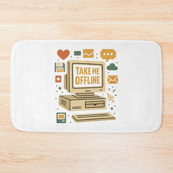 Item preview, "Take Me Offline – Retro Tech Digital Detox Design" designed and sold by Cute-Jory-Store.