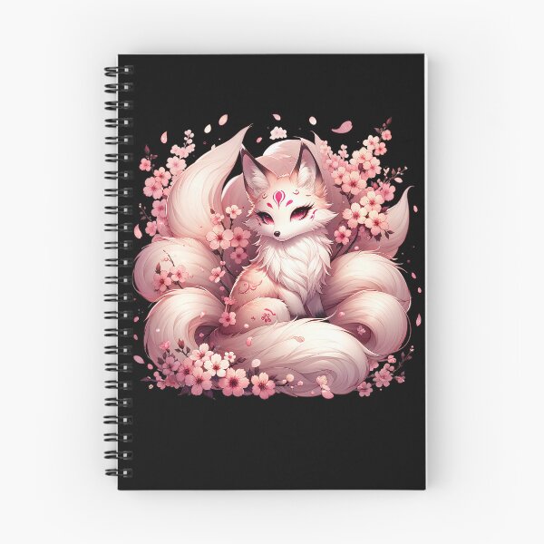Item preview, Anime Kawaii Kitsune Fox Japanese Nine Tailed Magical Creature Sakura designed and sold by Kimberley King Art  King Art.