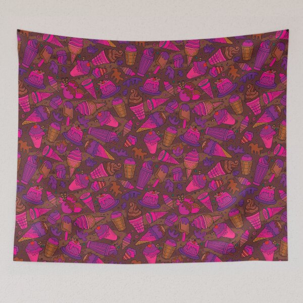 Item preview, Ice Cream & Dessert Pattern – Fun Pink and Brown Sweet Treat Design designed and sold by Sepinik.