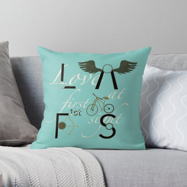 Love at first sight bike Throw Pillow