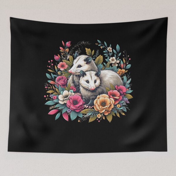Item preview, Opossum Possum Aesthetic Floral Flower designed and sold by Kimberley King Art  King Art.