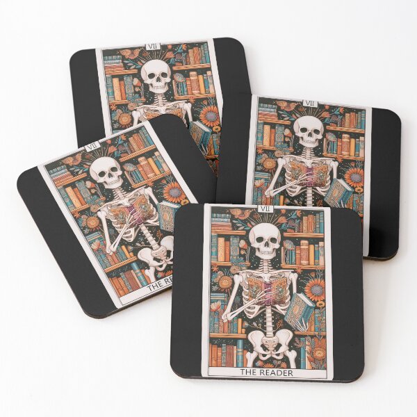 Item preview, The Reader Tarot Card Bookish Mystical Literature Skeleton Librarian designed and sold by Kimberley King Art  King Art.