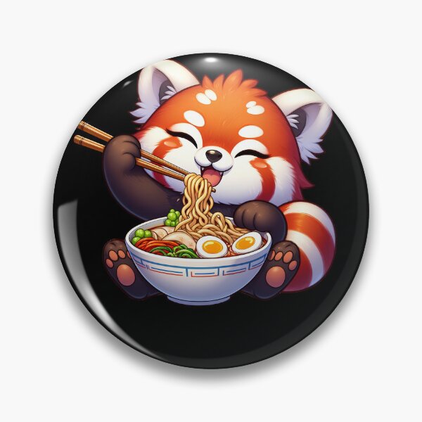Item preview, Kawaii Red Panda Eating Ramen Noodle Anime Japanese Food Lover designed and sold by Kimberley King Art  King Art.