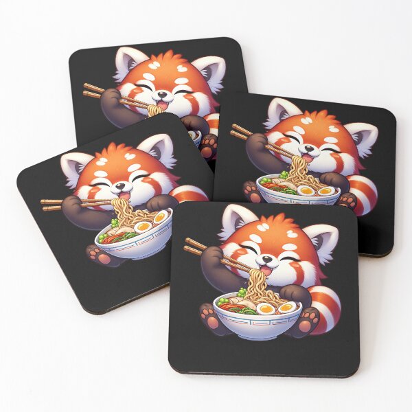 Item preview, Kawaii Red Panda Eating Ramen Noodle Anime Japanese Food Lover designed and sold by Kimberley King Art  King Art.