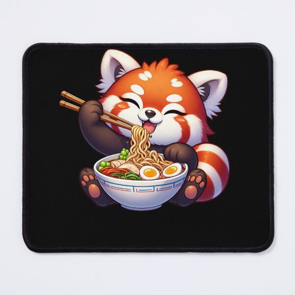 Item preview, Kawaii Red Panda Eating Ramen Noodle Anime Japanese Food Lover designed and sold by Kimberley King Art King Art.