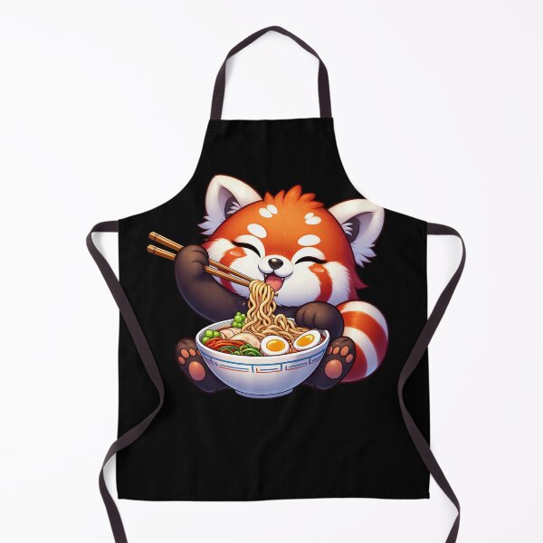 Item preview, Kawaii Red Panda Eating Ramen Noodle Anime Japanese Food Lover designed and sold by Kimberley King Art King Art.