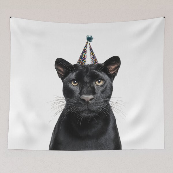 Item preview, Cute Panther with Party Hat Birthday Celebration designed and sold by LazyOwlStore.