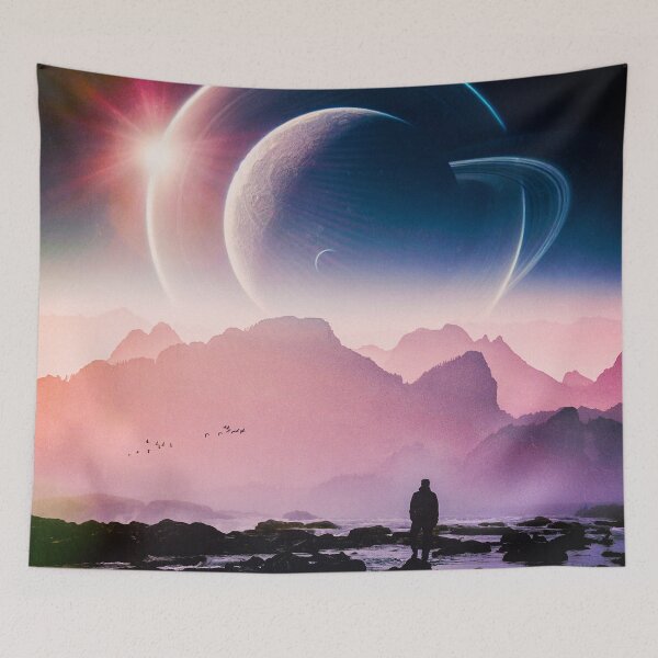 Item preview, Light Between Worlds – A Surreal Sci-Fi Landscape of Distant Planets designed and sold by seamless.