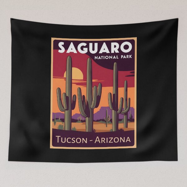 Item preview, A Vintage Illustration of Saguaro National Park - Arizona - United States  designed and sold by GoodOldVintage.