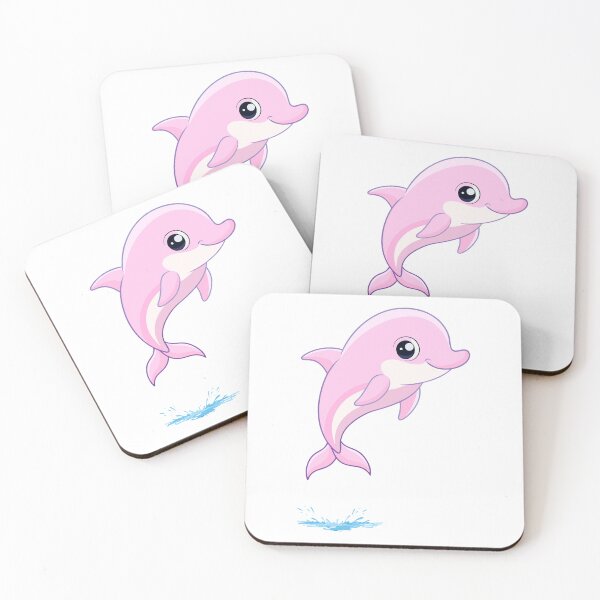 Item preview, Baby pink dolphin jumping happily out of the water designed and sold by artSchip.