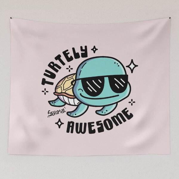 Item preview,  Turtely Awesome – Cool Turtle Marine Life Pun designed and sold by SPIRIMAL.