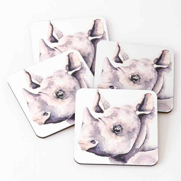 Artikelvorschau, Aquarell Nashorn entworfen und verkauft von MainStreetMarks.