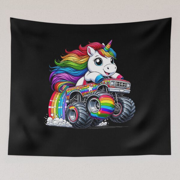 Item preview, Rainbow Unicorn Monster Truck designed and sold by Kimberley King Art  King Art.