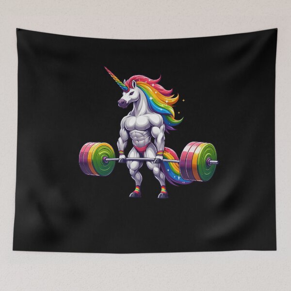 Item preview, Unicorn Weightlifting Workout Gym Fitness Deadlift designed and sold by Kimberley King Art  King Art.