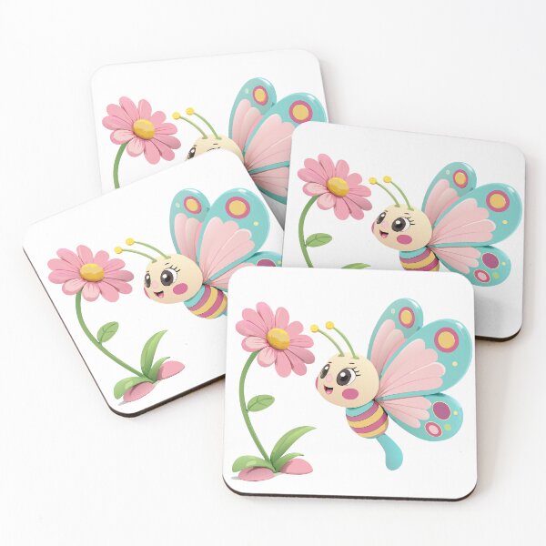 Item preview, Happy butterfly in front of a flower designed and sold by artSchip.