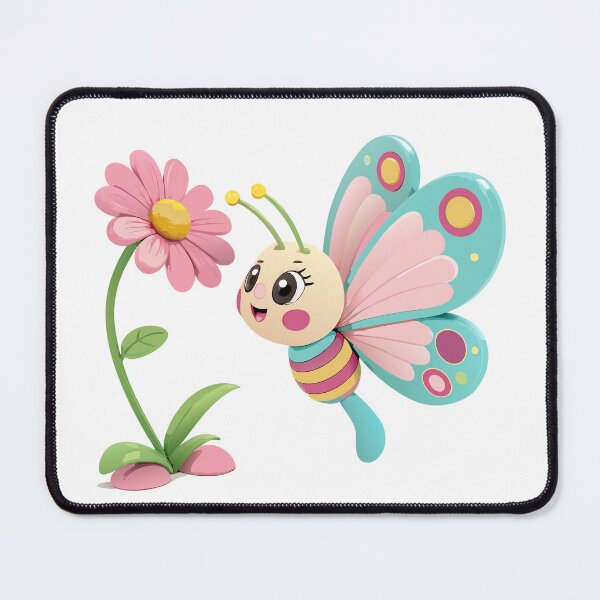 Item preview, Happy butterfly in front of a flower designed and sold by artSchip.
