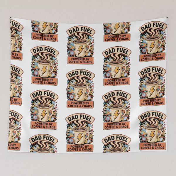 Item preview, Dad Fuel Coffee Chaos Funny Quote Art designed and sold by ibobo4656.