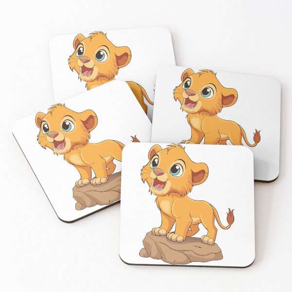 Item preview, Happy baby lion cub roaring on a rock (v03) designed and sold by artSchip.