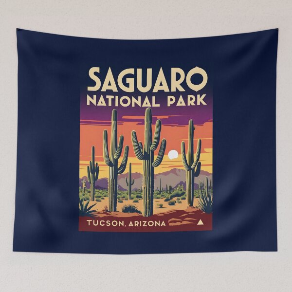 Item preview, A Vintage Illustration of Saguaro National Park - Arizona - United States  designed and sold by GoodOldVintage.