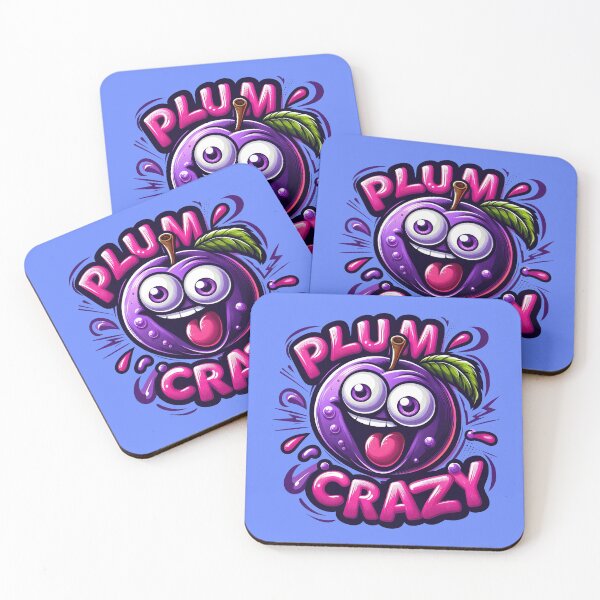 Item preview, Funny quirky fruit emoji quotes plum crazy designed and sold by LoneAngel.
