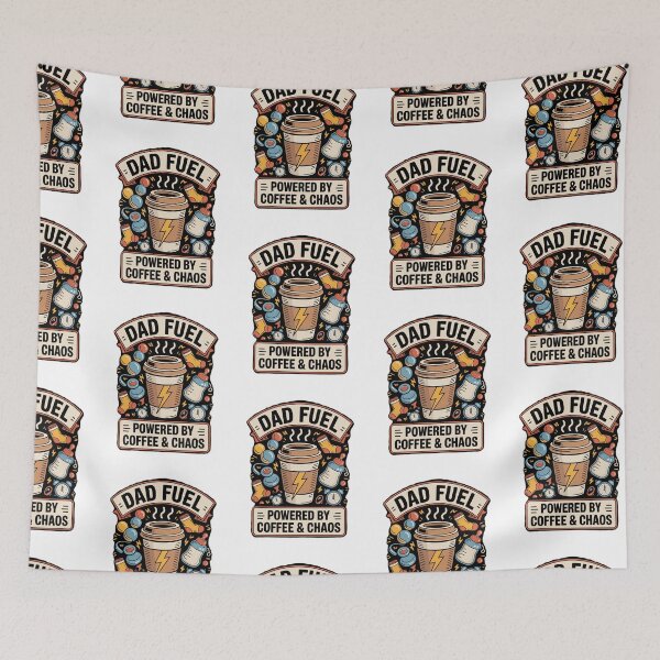 Item preview, Dad Fuel Coffee Chaos Funny Quote Art designed and sold by ibobo4656.