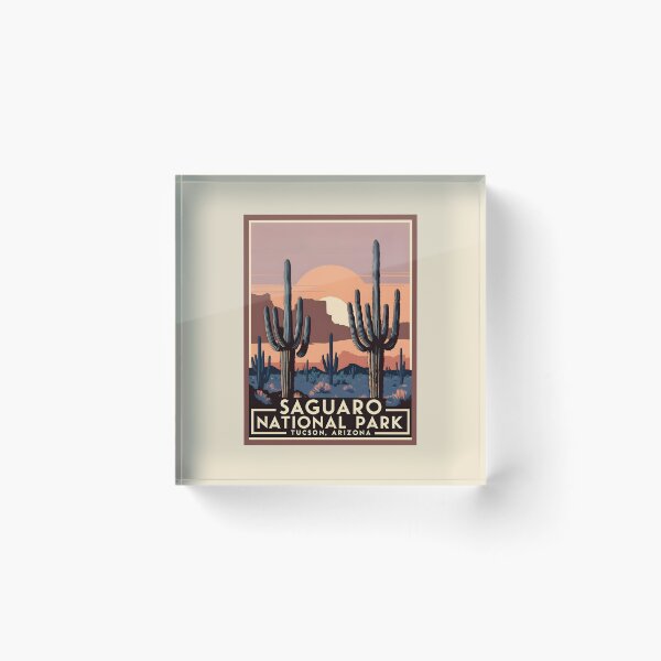 Item preview, A Vintage Illustration of Saguaro National Park - Arizona - United States  designed and sold by GoodOldVintage.