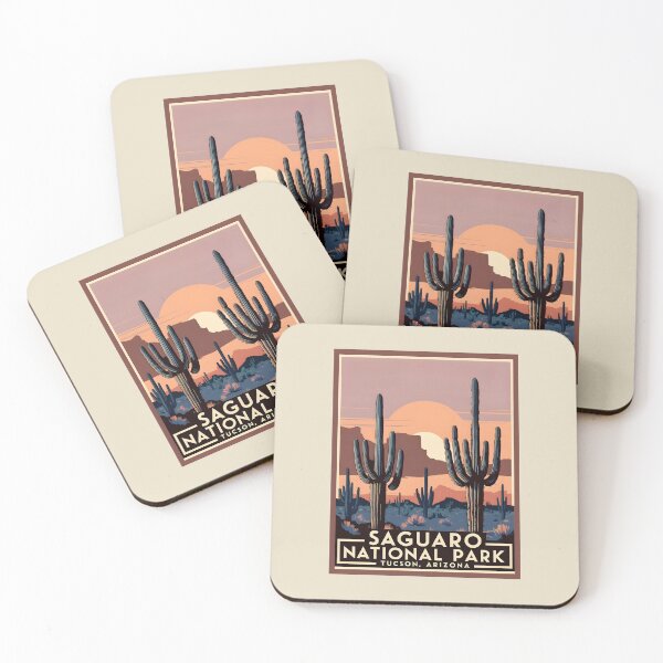 Item preview, A Vintage Illustration of Saguaro National Park - Arizona - United States  designed and sold by GoodOldVintage.