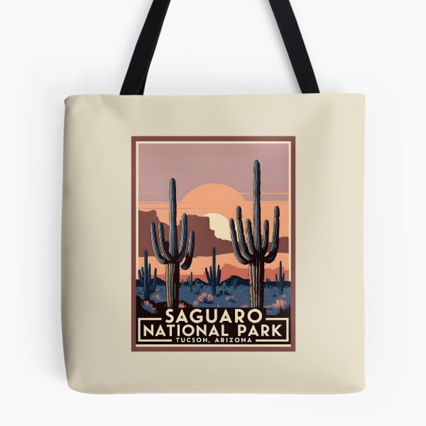 Item preview, A Vintage Illustration of Saguaro National Park - Arizona - United States  designed and sold by GoodOldVintage.