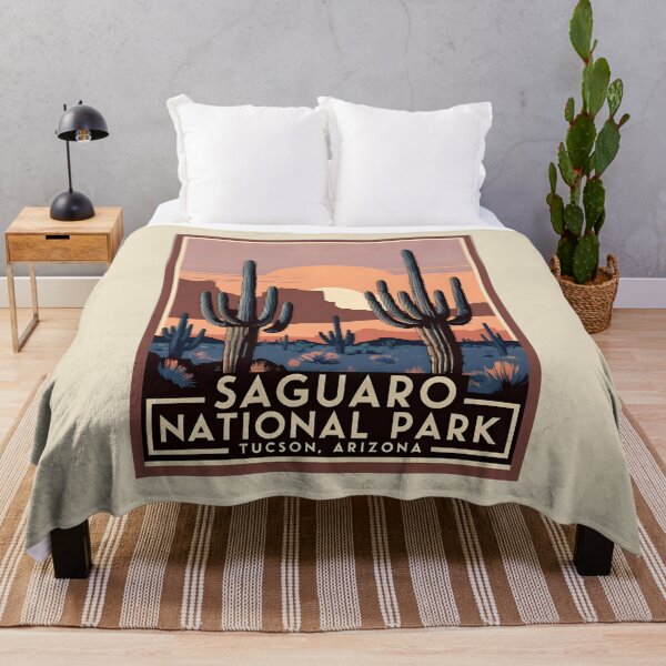 Item preview, A Vintage Illustration of Saguaro National Park - Arizona - United States designed and sold by GoodOldVintage.