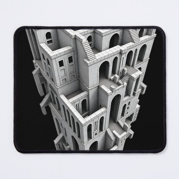 Item preview, Endless Falling City – Escher-Inspired Vector Shirt | Impossible Urban Illusion | Optical Art Tee designed and sold by WAUZ.