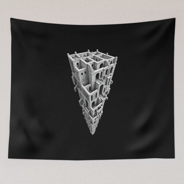 Item preview, Endless Falling City – Escher-Inspired Vector Shirt | Impossible Urban Illusion | Optical Art Tee designed and sold by WAUZ.