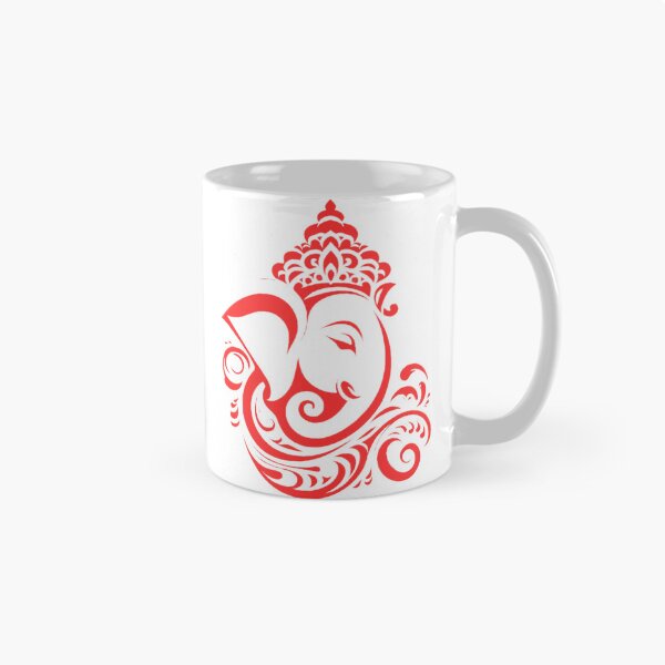 Item preview, Red Lord Ganesha Abstract Art  designed and sold by IndianShopper.