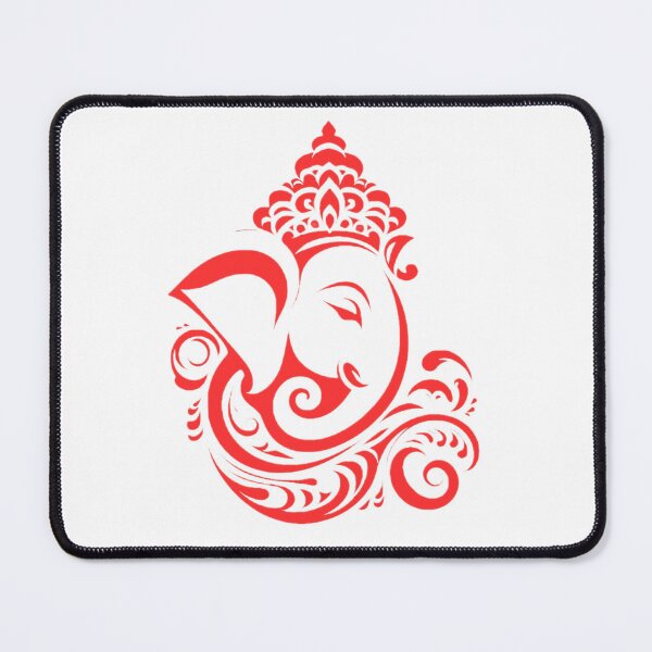 Item preview, Red Lord Ganesha Abstract Art  designed and sold by IndianShopper.