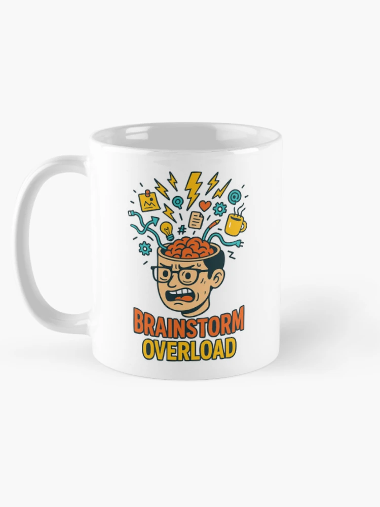 Thumbnail 5 of 6, Coffee Mug, Brainstorm Overload – Exploding Brain  designed and sold by TeeLabDesign.