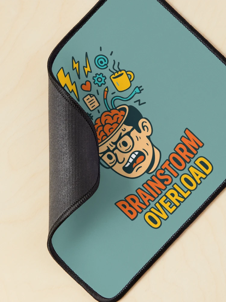 Thumbnail 2 of 5, Mouse Pad, Brainstorm Overload – Exploding Brain designed and sold by TeeLabDesign.
